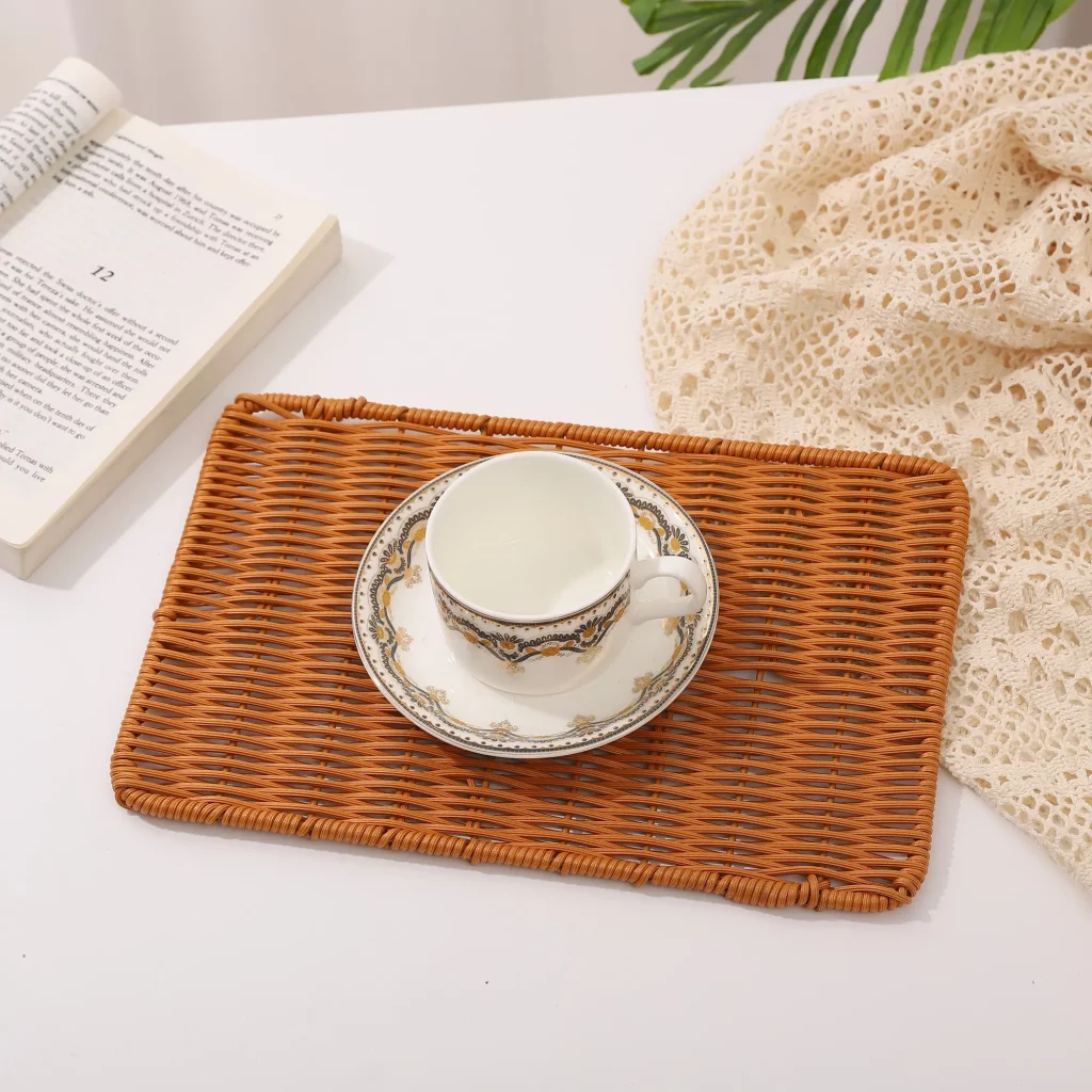 Woven rattan placemats