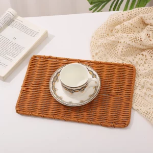 Woven rattan placemats