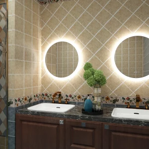 LED lighted bathroom mirror